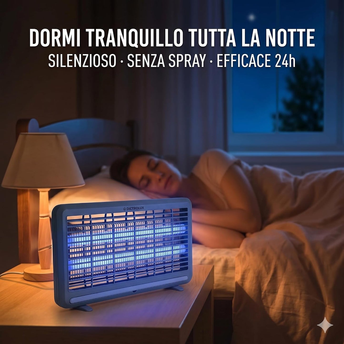 Zanzariera Elettrica Mosquito Killer 6W – Ø50,5cm H27cm | Lampada UV Anti Zanzare Mosche Insetti | Senza Insetticidi | Silenzioso | Uso Interno Casa Ufficio | Made in Italy - Lemag srl