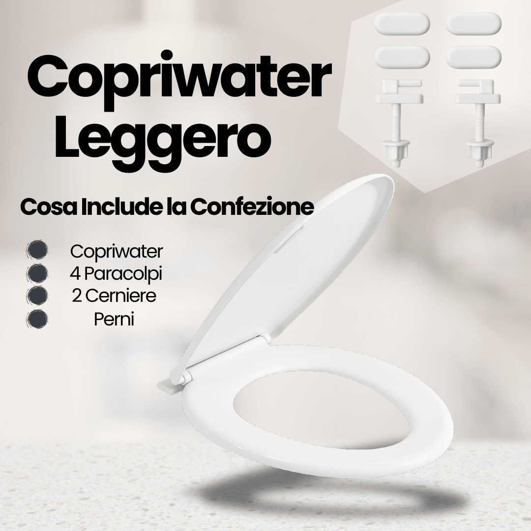 Sedile WC Copriwater Universale Bianco Termoplastico Leggero Tavoletta Bagno - Lemag srl
