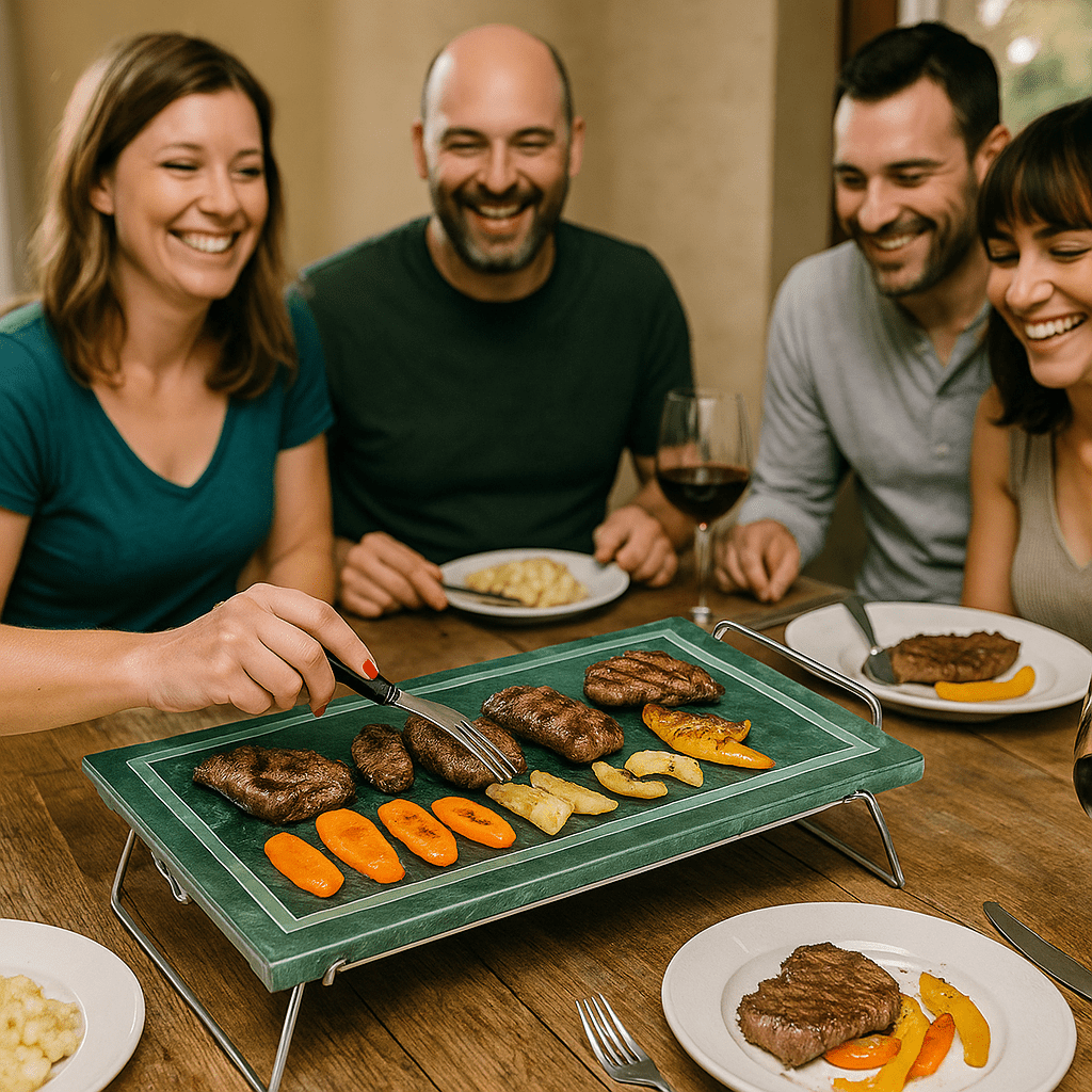 Piastra in Pietra Ollare 19x37 cm con Supporto Inox – Piastra BBQ e Fornello - Lemag srl