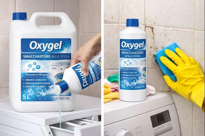 Oxygel Smacchiatore Sbiancante con Perossido di Idrogeno – Antimuffa - Lemag srl