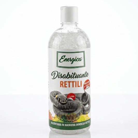 Disabituante Energica in gel da 1L, un efficace repellente per rettili da giardino pronto all'uso.