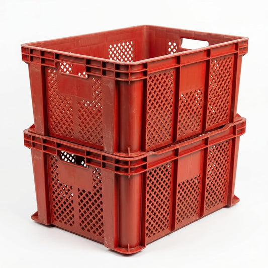 Set 2 Cassette Agricole Forate 52x36x31 cm – Cassette Impilabili in Plastica per Frutta e Verdura – Certificate per Alimenti – Raccolta Ortofrutta e Trasporto - Lemag srl