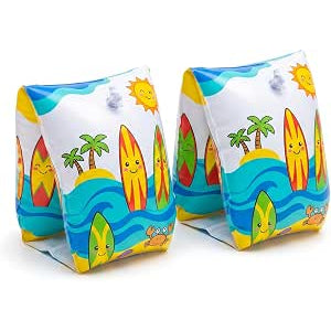 Braccioli per bambini con disegni di tavole da surf, della linea gonfiabili mare e piscina.