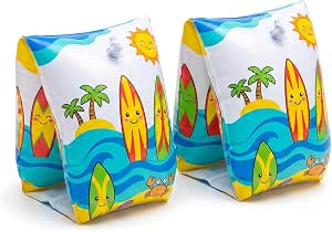Braccioli per bambini con disegni di tavole da surf, della linea gonfiabili mare e piscina.