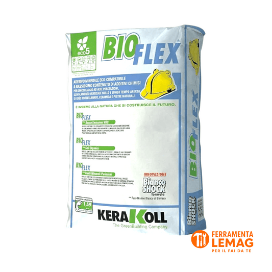 Adesivo Bioflex Kerakoll Bianco – Sacco da 25 kg – Flessibile e Eco - Compatibil - Lemag srl