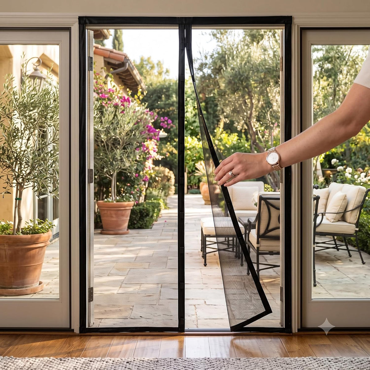 Zanzariera Magnetica da Porta 100x210 cm Nera – Senza Forare - Lemag srl