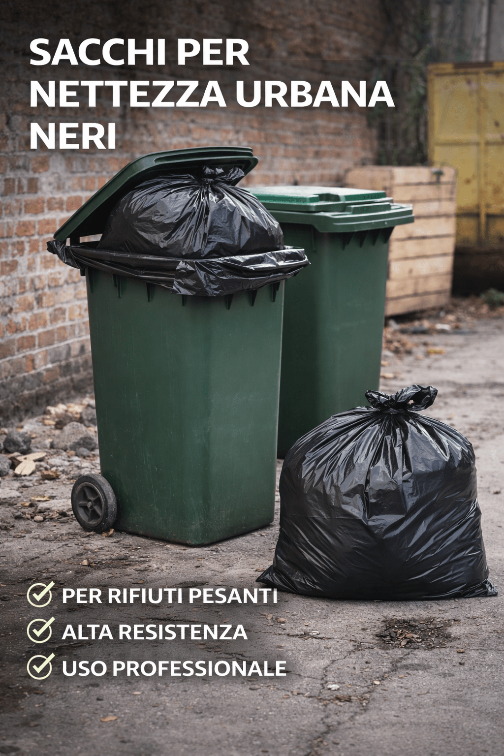 Sacchi Neri Nettezza Urbana 70x110 cm o 90x120 cm Resistenti - Lemag srl
