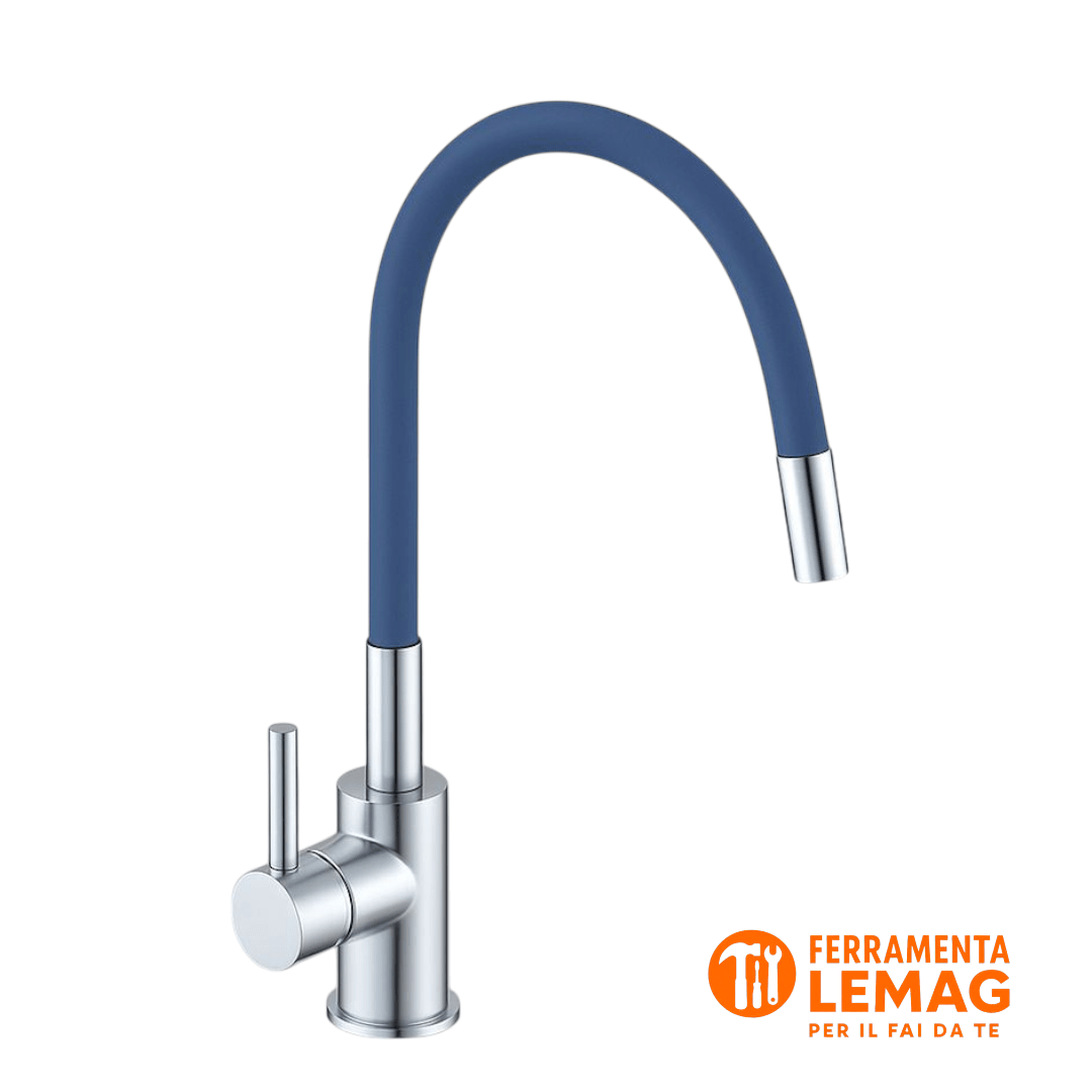 Miscelatore Lavello Flessibile con Canna in Gomma SNAKE Nero - Lemag srl - Lemag srl