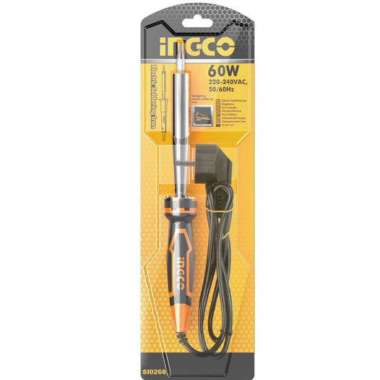 Ingco Si0268 Saldatore Elettrico Da 60 W Professionale Con Testa a Punta Dritta - Lemag srl