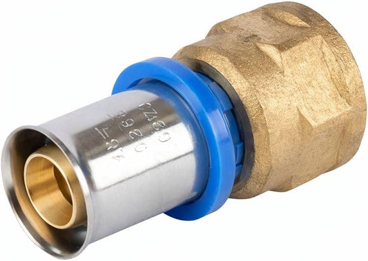 Raccordo a pressione dritto femmina 1/2 x 20 mm per tubo multistrato