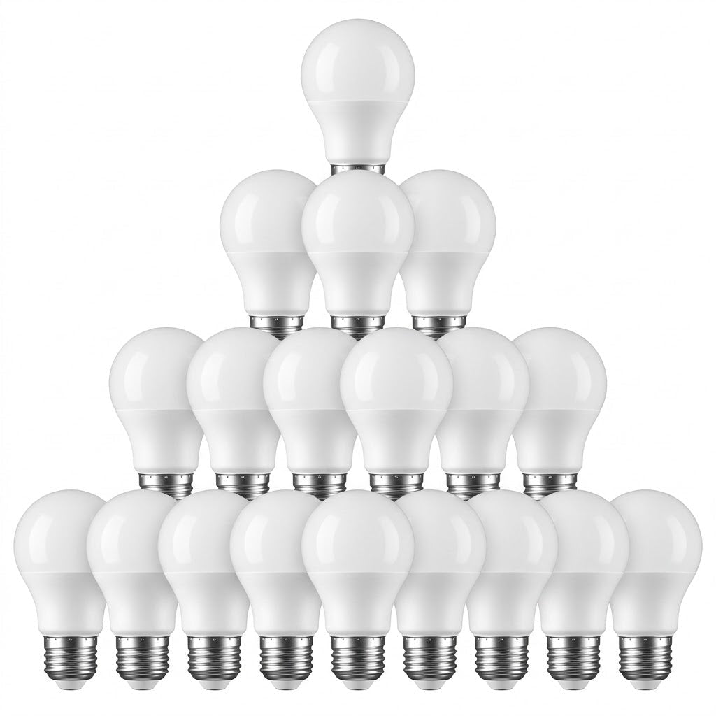 Un set lampadine led e27 da 20 pezzi a goccia A60 da 9W e 810 lumen, ideale per il risparmio energetico e l'illuminazione di casa.