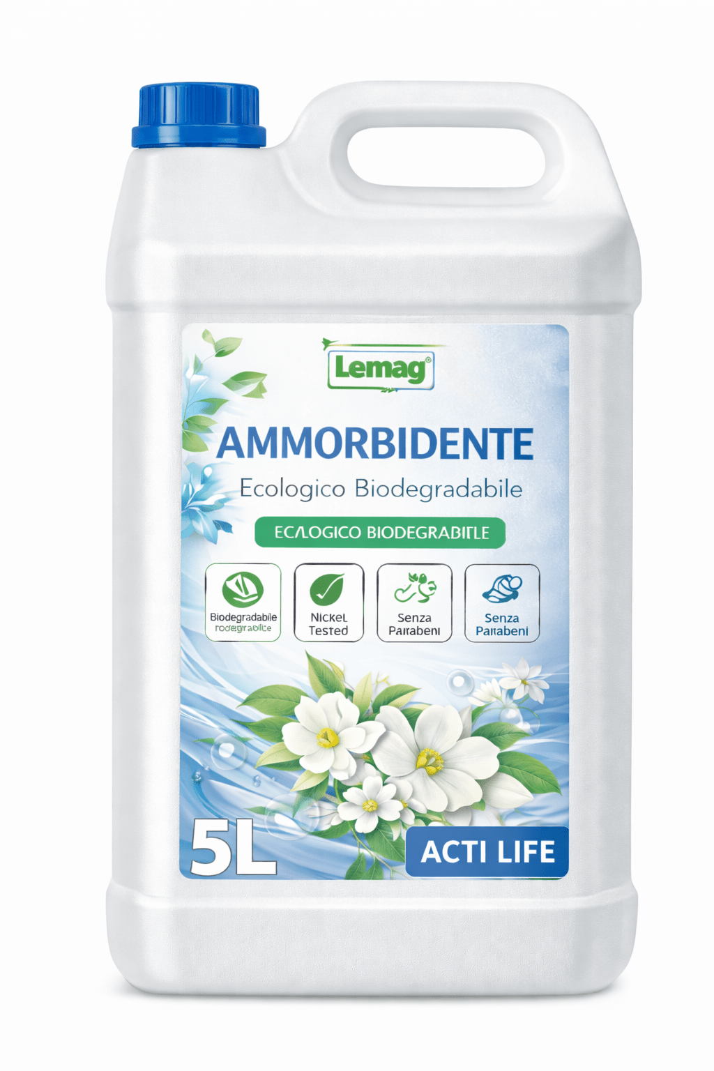 Ammorbidente Ecologico Biodegradabile 1L / 5L – Profumo Intenso e Duraturo – Senza Parabeni – Nickel Tested – Non Testato su Animali – LEMAG SRL - Lemag srl