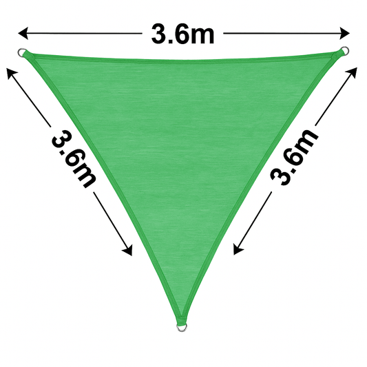 Vela Ombreggiante Triangolare Verde HDPE 180g – 3 Misure – Giardino Esterno UV - Lemag srl