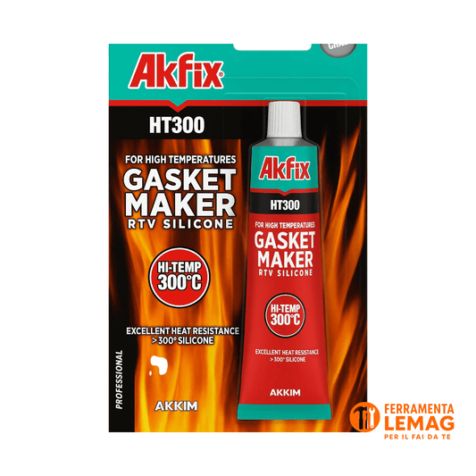 Silicone rosso alta temperatura 50 ml, sigillante resistente fino a 300°C - Lemag srl